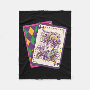 Happy Mardi Gras Tarot Card Louisiana Mardi Gras Q Fleece Blanket