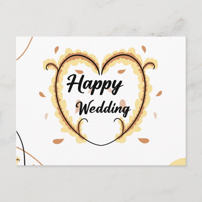 happy marriage card with beautiful yellow flowers (Front)