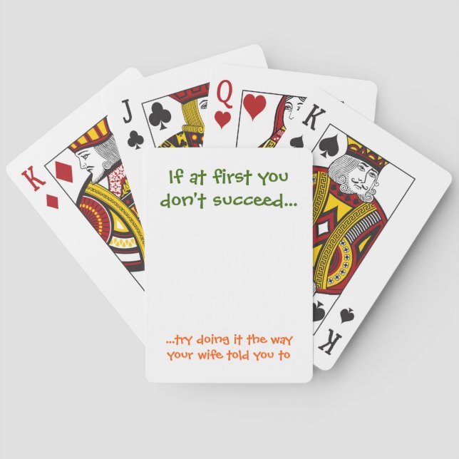 Happy Married Life Funny Husband Wife Quote Humor Poker Cards (Back)