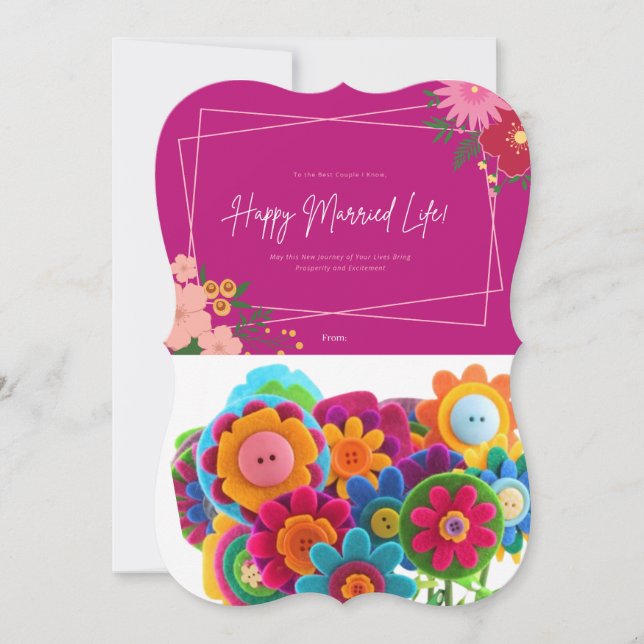 Happy married life greading cards " print  (Front)