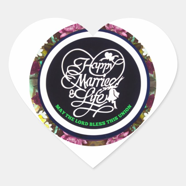 Happy Married Life Wedding Sticker (Front)