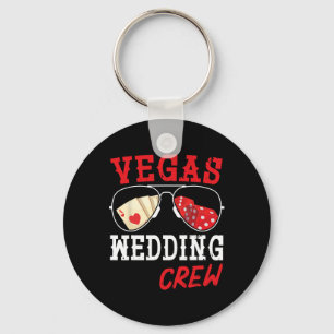 Happy Marry Bride Groom Husband And Wife Vegas Wed Keychain