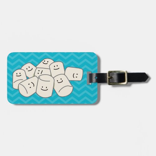 Happy Marshmallow buddies sticky puff sweet friend Luggage Tag