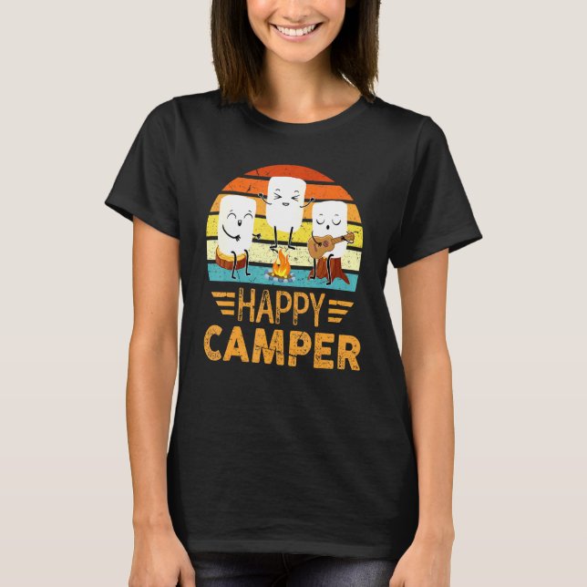 Happy Marshmallow Camper Cute For Kids Women Men T-Shirt (Front)