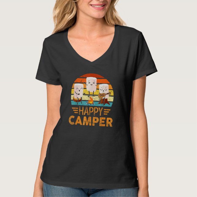 Happy Marshmallow Camper Cute For Kids Women Men T-Shirt (Front)