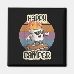 Happy Marshmallow Camper Cute Girls Kids Camp Camp Magnet