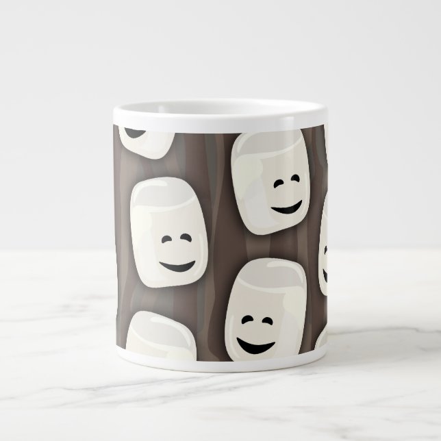 Happy Marshmallow Friends Pattern Giant Coffee Mug (Front)