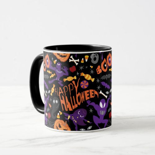 Happy Marvel Halloween Pattern Mug