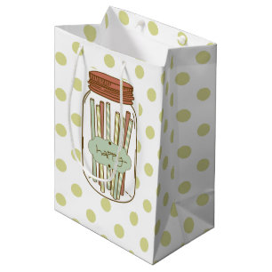 Happy mason jar and straws giftbag medium gift bag