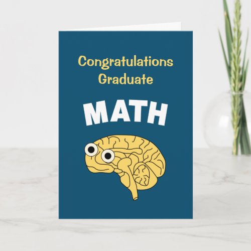 Happy Math Brain Graduation Thank You Card