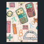 Happy Math Letterhead<br><div class="desc">Cute, smiling graphing calculators and other math elements in cheery Spring colors.</div>