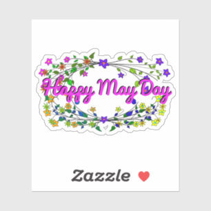 Happy May Day Sticker
