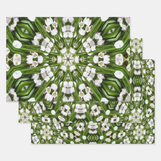 Happy May lily pattern Wrapping Paper Sheets (Set)