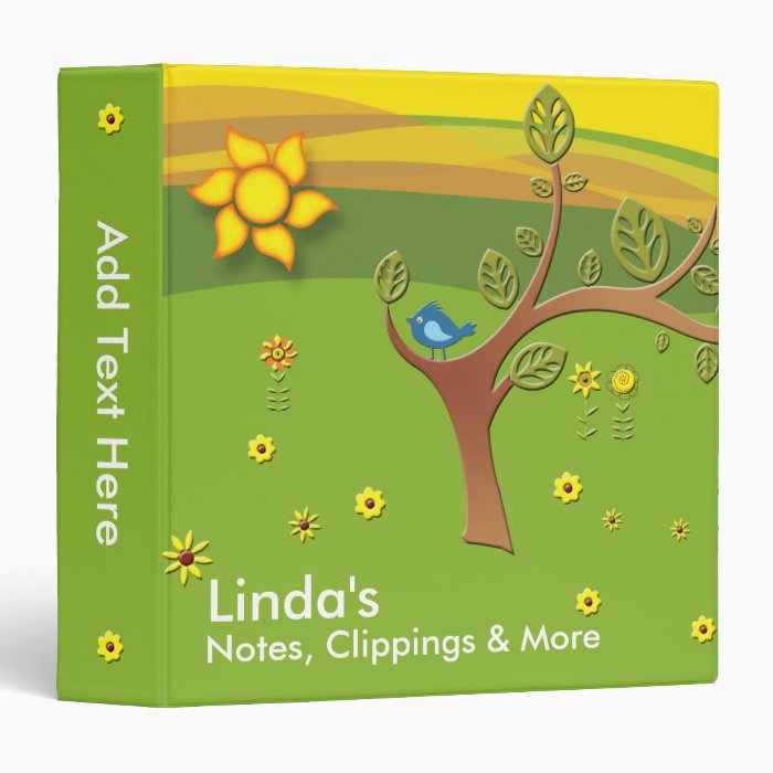 Happy Meadow Binder   For Notes, Clippings & More