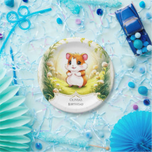 Happy Meadow Hamster Birthday Paper Plates