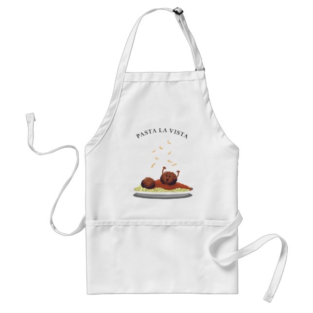 Happy Meatball "Pasta La Vista!" Adult Apron (Front)