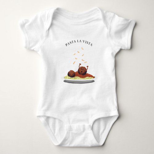 Happy Meatball Pasta La Vista Baby Bodysuit