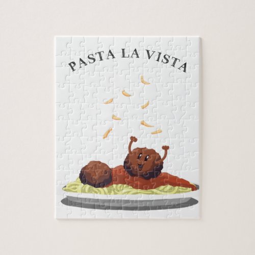 Happy Meatball Pasta La Vista Jigsaw Puzzle