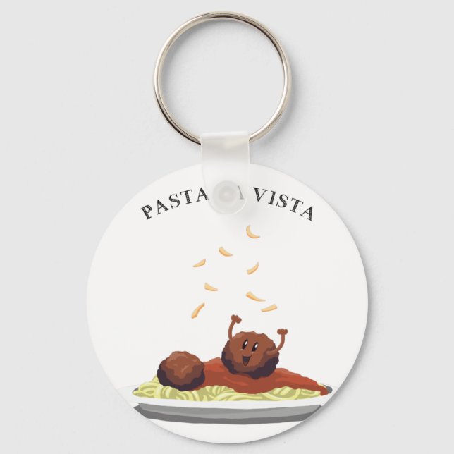 Happy Meatball "Pasta La Vista!" Keychain (Front)