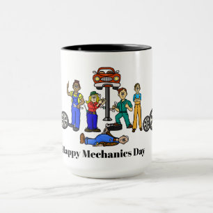 Happy Mechanics Day Mug - Male and Female Mechanic