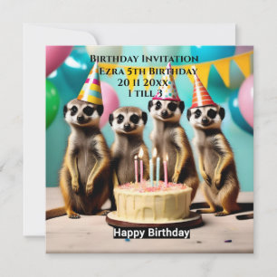 Happy Meerkat Birthday, Birthday Party Invitation