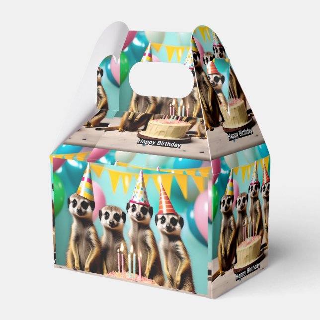 Happy Meerkat Birthday,  Favor Boxes (Front Side)