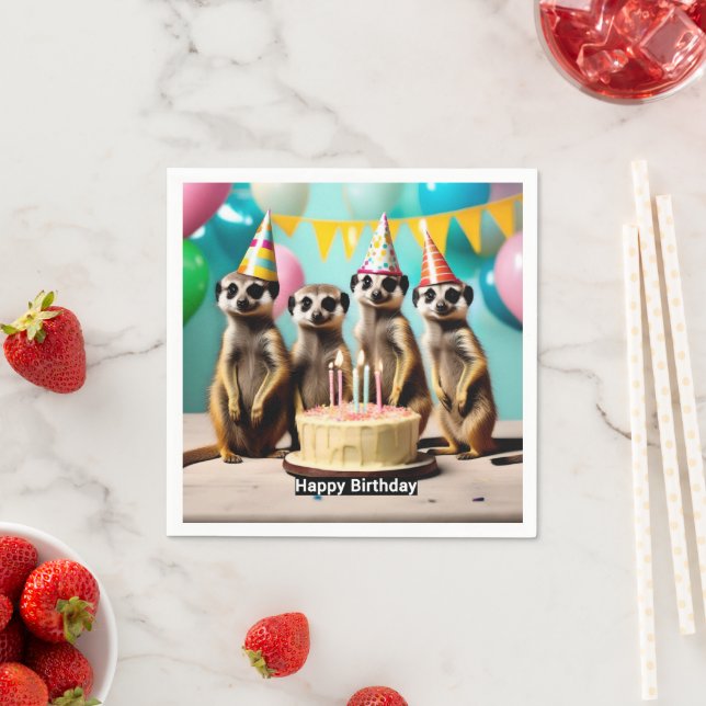 Happy Meerkat Birthday, Napkins (Insitu)