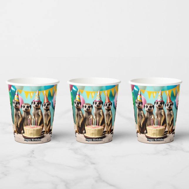 Happy Meerkat Birthday,  Paper Cups (Multi)
