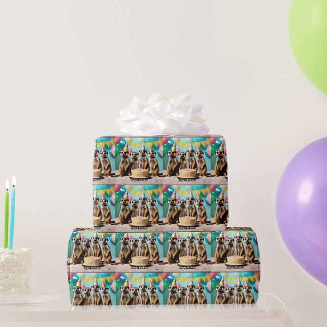Happy Meerkat Birthday,  Wrapping Paper (Party Gifts)