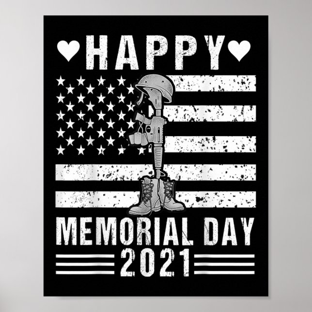 Happy Memorial Day 2021 Party Decorations Us Flag  (Front)