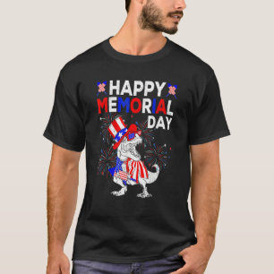 Happy Memorial Day 4th Of July Dinosaur American F T-Shirt