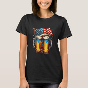 Happy Memorial Day Beer American USA Flag 4th of J T-Shirt
