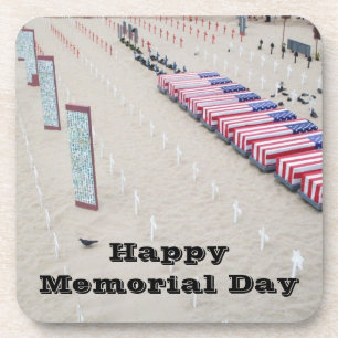 HAPPY MEMORIAL DAY BEVERAGE COASTER