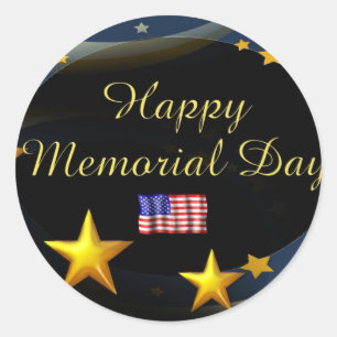 Happy Memorial Day Classic Round Sticker