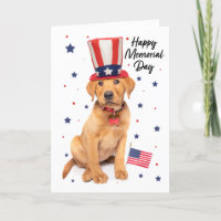 Happy Memorial Day Cute Patriotic Puppy 