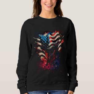 Happy Memorial Day Fireworks American USA Flag 4th Sweatshirt