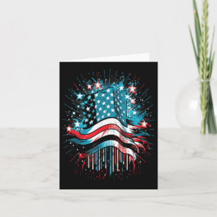Happy Memorial Day Fireworks American Usa Flag Card