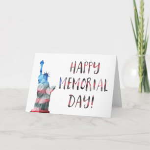 Happy Memorial Day (liberty bokeh) Letterpress Thank You Card