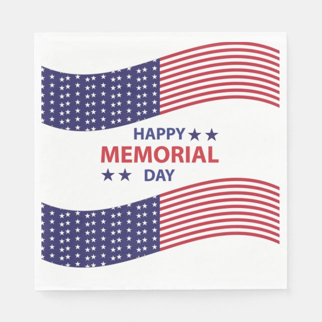 Happy Memorial Day  Napkins (Front)