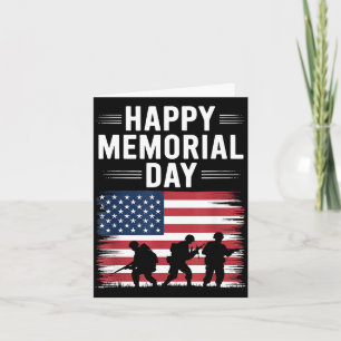 Happy memorial day, patriot flag veterans memorial card