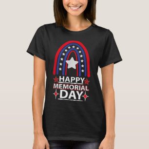 Happy Memorial Day Rainbow Usa Flag American Flag T-Shirt