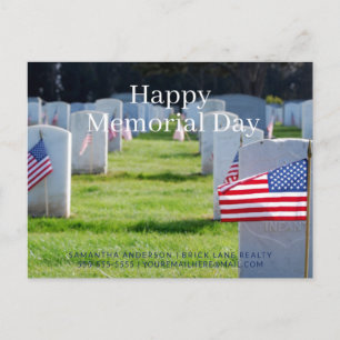 Happy Memorial Day Real Estate Flag Postcard