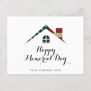 Happy Memorial Day Real Estate House Postcard