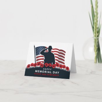 Happy Memorial Day Red Poppies Military  Card by nadil2 at Zazzle