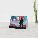 Happy Memorial Day Red Poppies Military  Folded Card