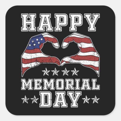 Happy Memorial Day Square Sticker