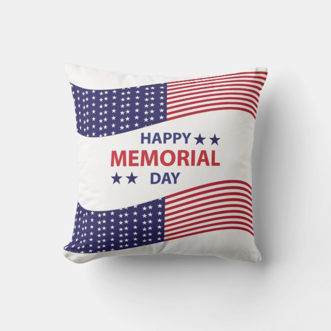 Happy Memorial Day    Throw Pillow (Front)