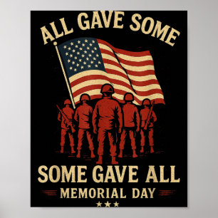 Happy memorial day us flag some gave all Happy mem Poster