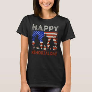 Happy Memorial Day USA Flag American Patriotic Mem T-Shirt