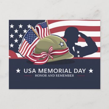Happy Memorial Day Usa Flag Military Holiday Postcard by HasCreations at Zazzle